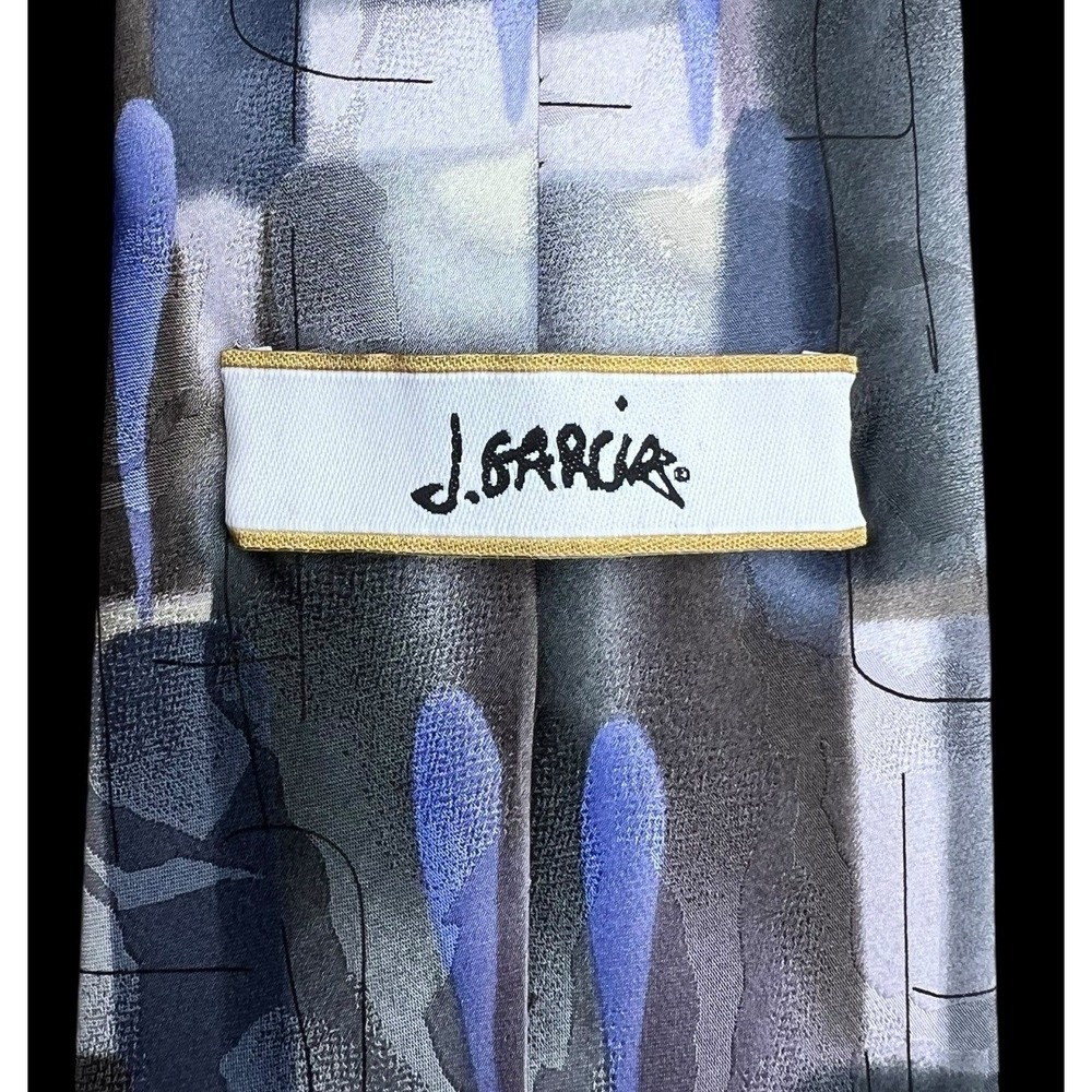J Garcia Overlooking the Desert Limited Edition 100% Silk Tie 2005 Purple Gray